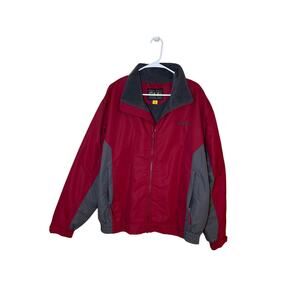 Cabela's Red and Gray Polyester Full Zip Jacket Men's Size L